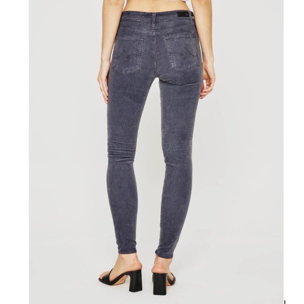AG ADRIANO GOLDSCHMIED SZ 26R Farrah Skinny High-rise Medium Gray Corduroy Jeans - Picture 4 of 13